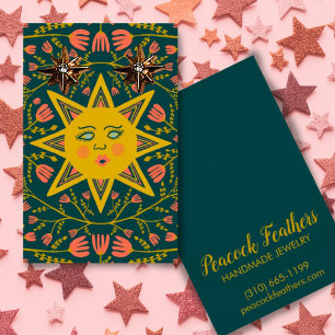 Sun & Floral Earring Necklace Jewellery Display Ca