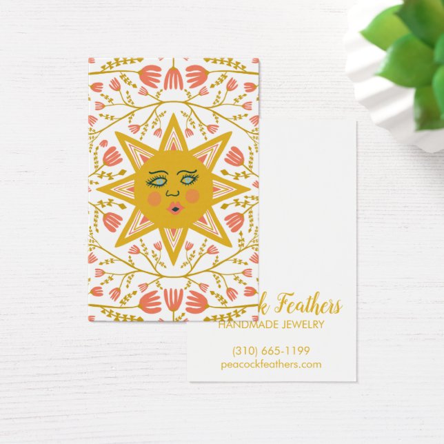 Sun & Floral Earring Necklace Jewellery Display Ca (Desk)