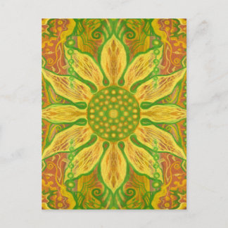 Sun Flower Bohemian Floral Helianthus Sunflower Postcard
