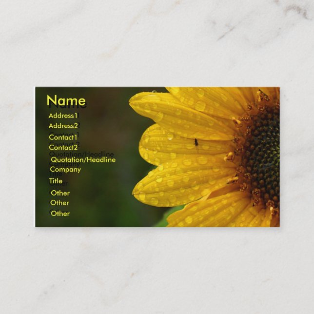 Sun Flower Business Card (Front)