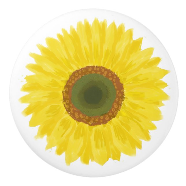 Sun flower ceramic knob (Front)