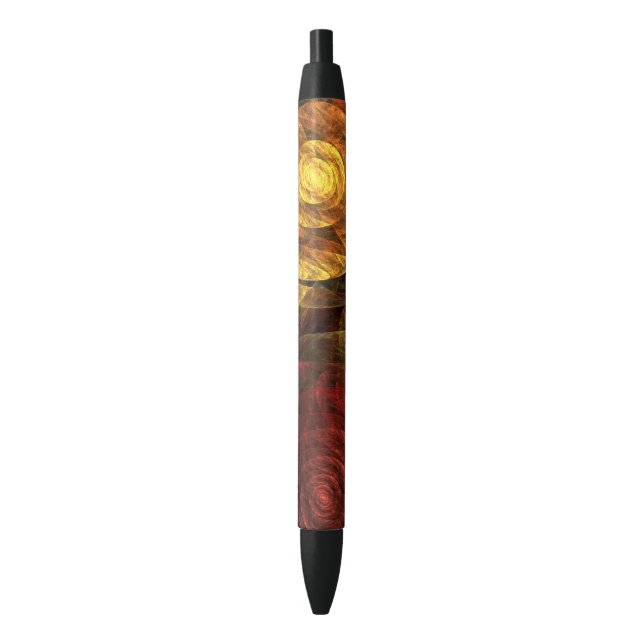 Sun Flower Floral Modern Abstract Art Pattern Black Ink Pen (Front Vertical)