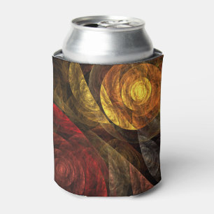Sun Flower Floral Modern Abstract Art Pattern Can Cooler