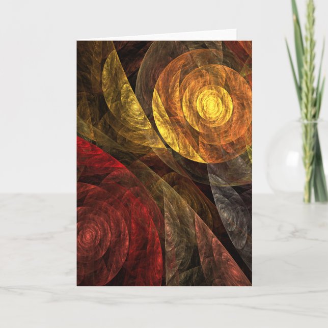 Sun Flower Floral Modern Abstract Art Pattern Card (Front)