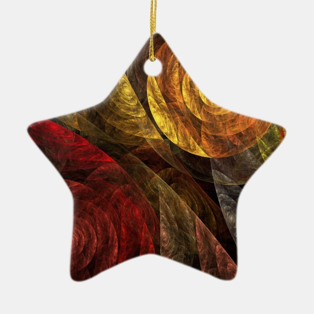 Sun Flower Floral Modern Abstract Art Pattern Ceramic Tree Decoration (Front)