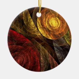 Sun Flower Floral Modern Abstract Art Pattern Ceramic Tree Decoration