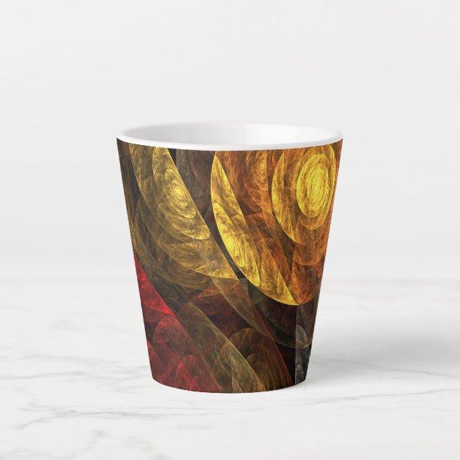 Sun Flower Floral Modern Abstract Art Pattern Latte Mug (Front)