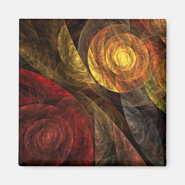 Sun Flower Floral Modern Abstract Art Pattern Magnet (Front)