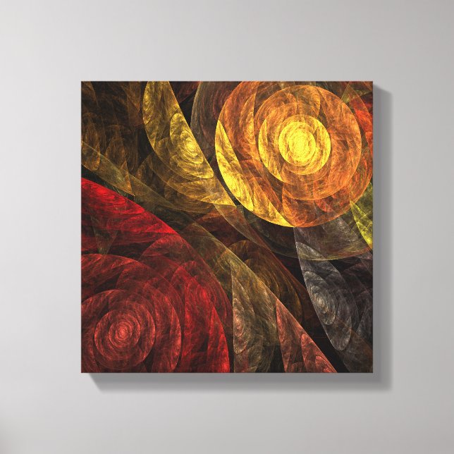 Sun Flower Floral Modern Abstract Black and White Canvas Print (Front)