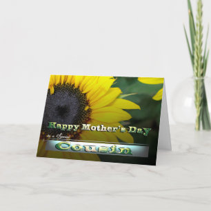 Sun Flower Mother Day Cousin Help Flourish Card