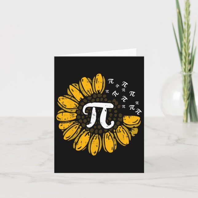 Sun-flower Pi Day Cool Math Symbols Teacher Studen Card (Front)