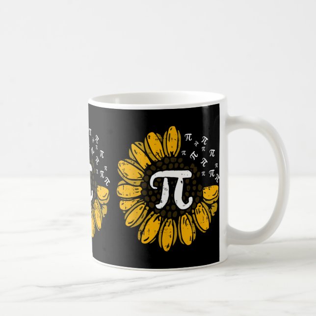 Sun-flower Pi Day Cool Math Symbols Teacher Studen Coffee Mug (Right)