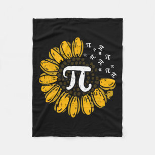Sun-flower Pi Day Cool Math Symbols Teacher Studen Fleece Blanket