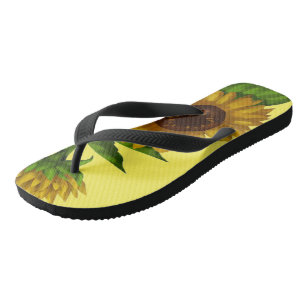 sun flower yellow floral nature jandals