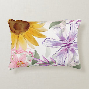Sun Flowers Mix Design Decorative Cushion