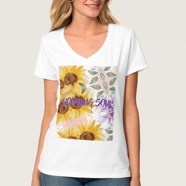 Sun Flowers Mix Design T-Shirt (Front)