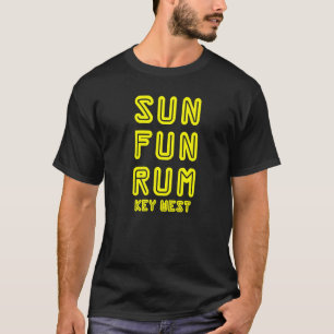 Sun Fun Rum Florida Keys Yellow Day Drinking  Key  T-Shirt