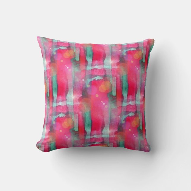 Sun glare abstract painted watercolor cushion (Front)