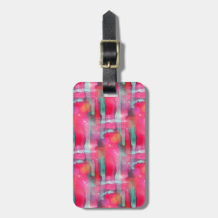 Sun glare abstract painted watercolor luggage tag