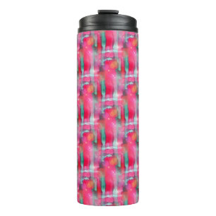 Sun glare abstract painted watercolor thermal tumbler