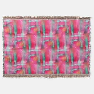 Sun glare abstract painted watercolor throw blanket