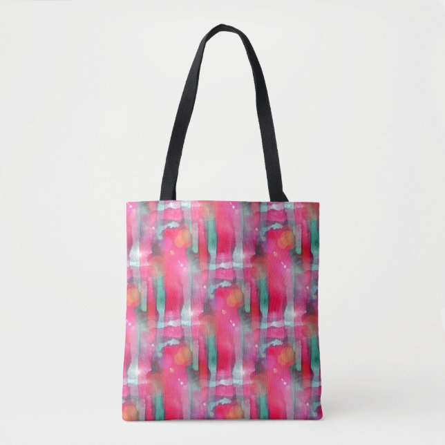 Sun glare abstract painted watercolor tote bag (Front)