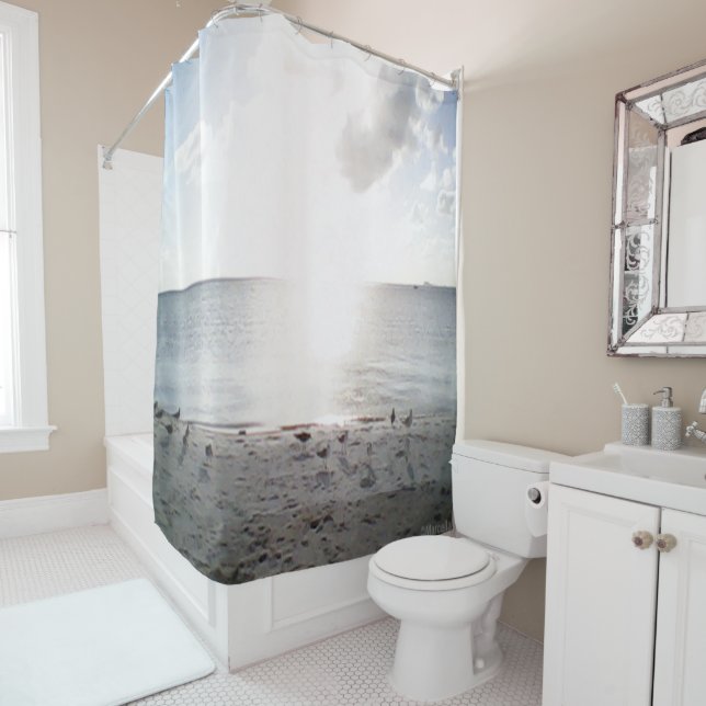Sun Glory At The Beach Shower Curtain (In Situ)