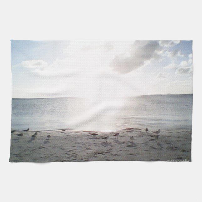 Sun Glory At The Beach Tea Towel (Horizontal)