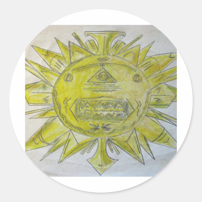 Sun God Classic Round Sticker (Front)