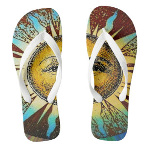 Sun God Sun face summer slippers Jandals