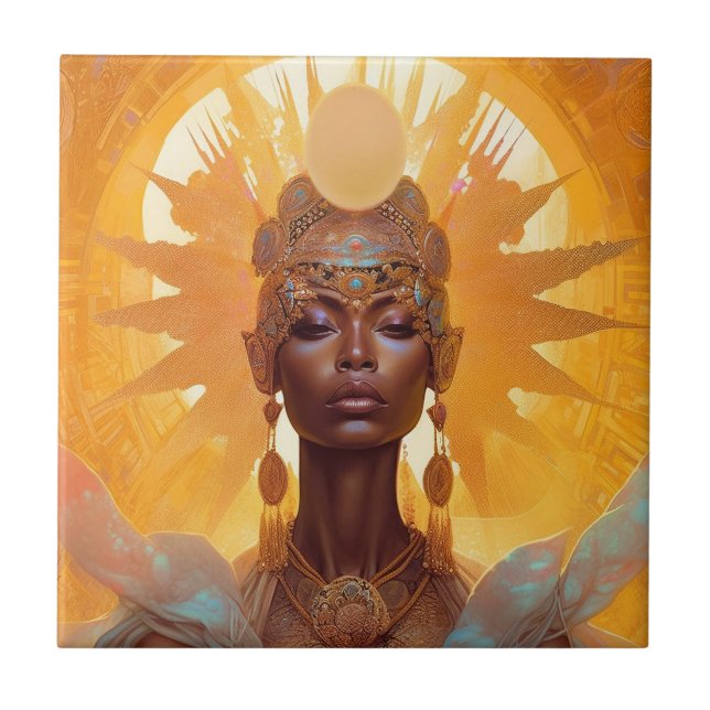 Sun Goddess Fantasy Art Tile (Front)