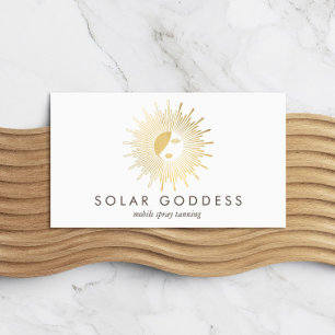 Sun Goddess Girl Logo Spray Tanning Salon Business Card