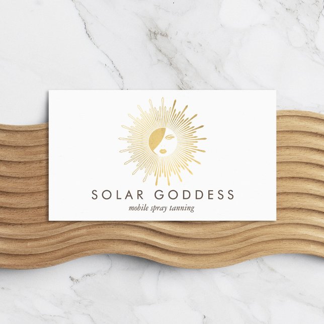 Sun Goddess Girl Logo Spray Tanning Salon Business Card (Creator Uploaded)