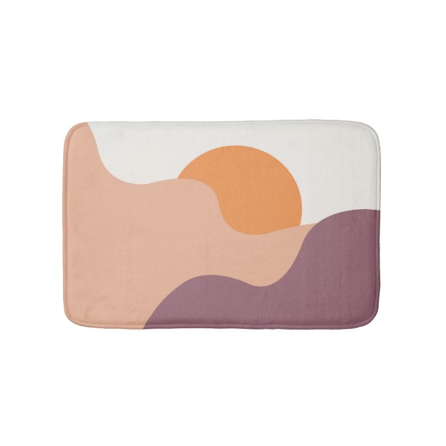 Sun goes down behind the purple hills bath mat (Front)