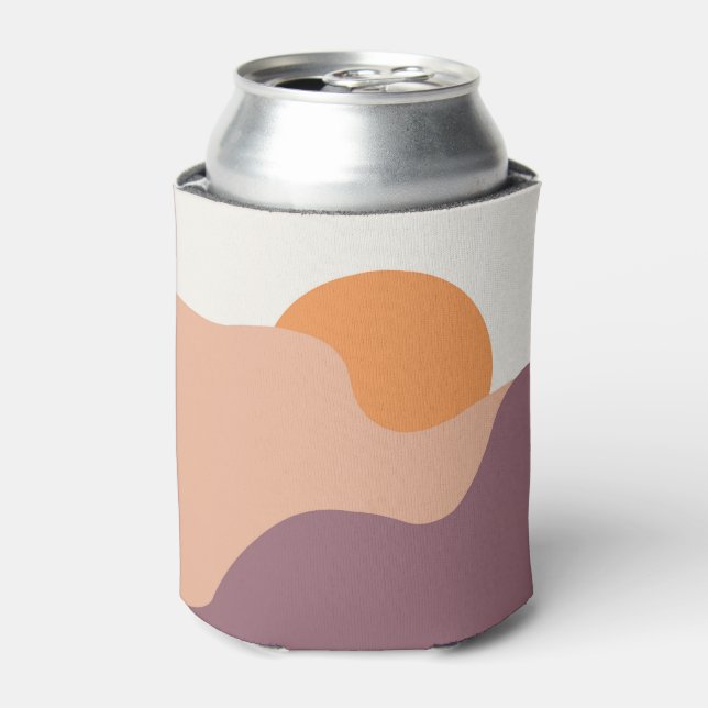 Sun goes down behind the purple hills can cooler (Can Front)