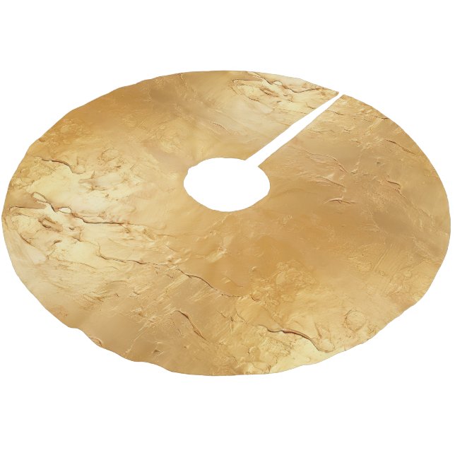 Sun Gold Brushed Polyester Tree Skirt (Angled)