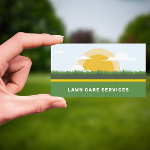 Sun & Grass - Lawn Care Services Business Card