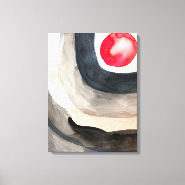 Sun grey and black abstract modern art canvas print (Front)