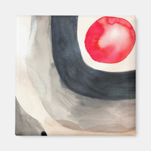 Sun grey and black abstract modern art magnet