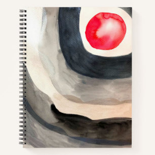 Sun grey and black abstract modern art notebook