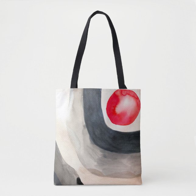 Sun grey and black abstract modern art tote bag (Front)