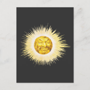Sun happy face postcard