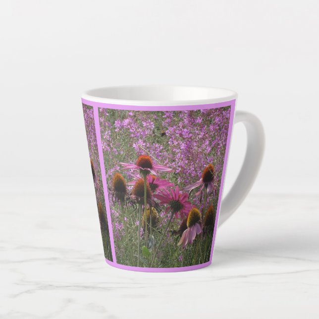 Sun Hat Flowers Collage Latte Mug (Right Angle)