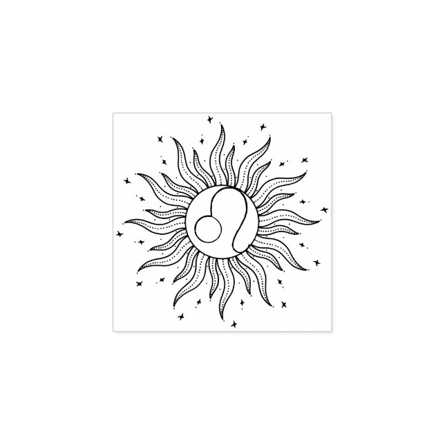 Sun Horoscope Leo Rubber Stamp (Imprint)