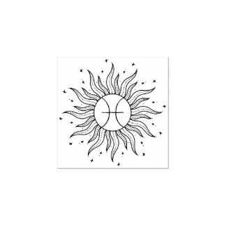 Sun Horoscope Pisces | Zodiac Rubber Stamp