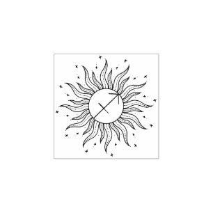 Sun Horoscope Sagittarius Rubber Stamp