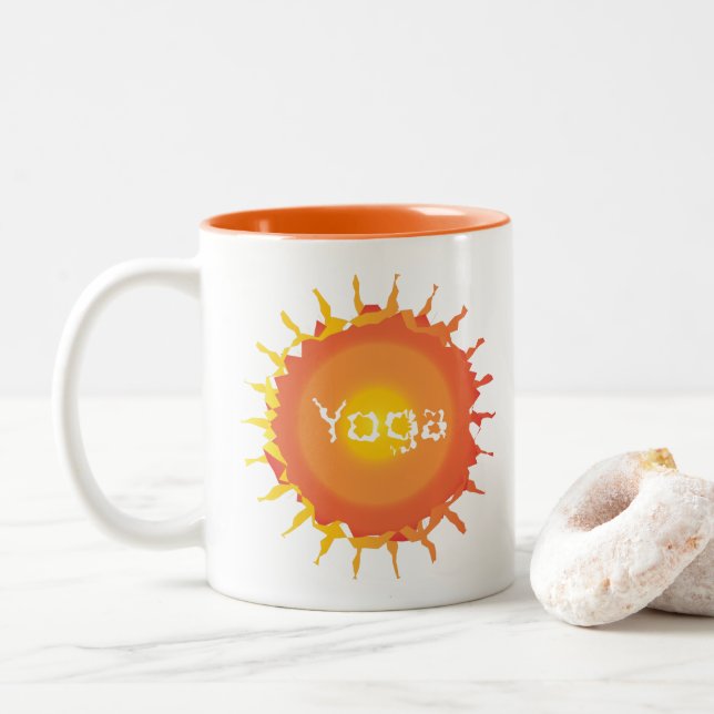 Sun Hot Yoga Two-Tone Coffee Mug (With Donut)
