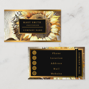 Sun In Sunflower Modern Art Collection Business Card