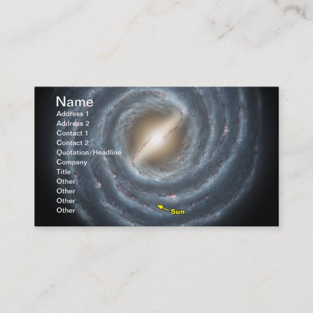 Sun in  the Milky Way NASA Business Card (Front)