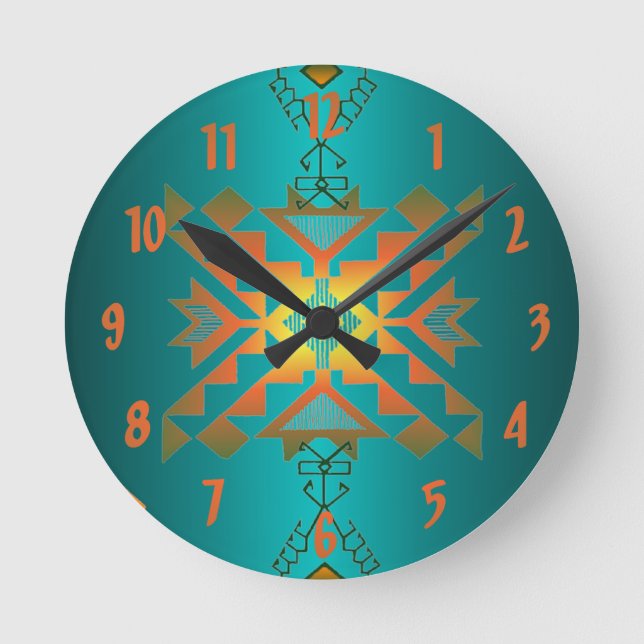 Sun In Winter Blanket Pattern Wallclock (Front)